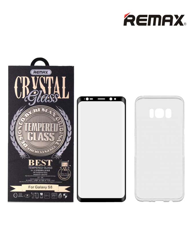 Remax Crystal Set of Tempered Glass & Phone Case - Samsung S8